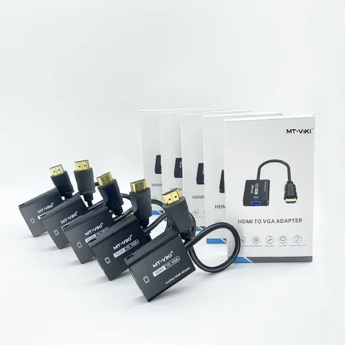 Vista 2 de MT-VIKI Adaptador HDMI a VGA, convertidor HDMI chapado en oro macho a hembra, compatible con computadora, computadora de escritorio, laptop