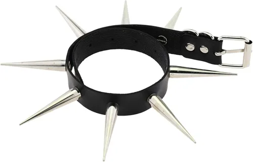Vista 2 de Gargantilla unisex de cuero punk de la PU de la roca gótica Spikes Gargantilla collar exagerado collar joyería