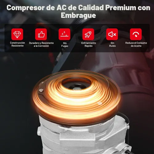 Vista 4 de Compresor de aire acondicionado cciyu para Chevrolet Colorado Avalanche para GMC Canyon 5.3L 2009-2013 compresor de CA con embrague