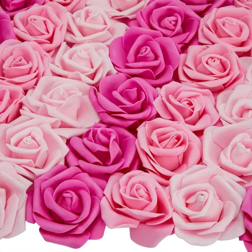 Vista 13 de Bright Creations Rosas artificiales sin tallo, flores artificiales negras para manualidades, rosas de espuma suave para arreglos de bricolaje, 200