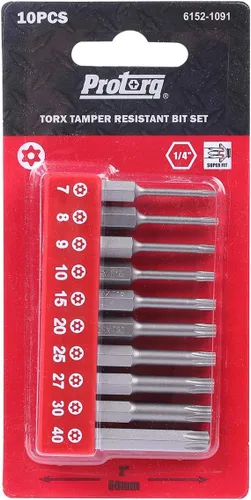 Vista 7 de Protorq TORX PLUS IPR, Bits de seguridad a prueba de manipulación Torx Plus de 5 puntas (IPR 7-IPR 40), 25mm, 10 piezas, acero S2 de alta calidad