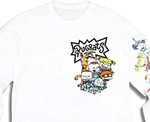 Vista 2 de Nickelodeon - Camiseta de manga larga para hombre #TBT Rugrats, Hey Arnold, Ren y Stimpy