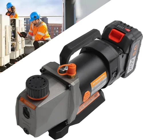 Vista 5 de Bomba de vacío de una sola etapa, 2.5CFM 20V batería de litio DC inversor para aire acondicionado refrigerante