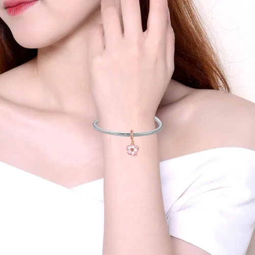 Vista 3 de Dije colgante de corazón, plata de ley 925 pulseras y collares, dijes de abalorios, regalo de joyería para mujeres, familiares y amigas