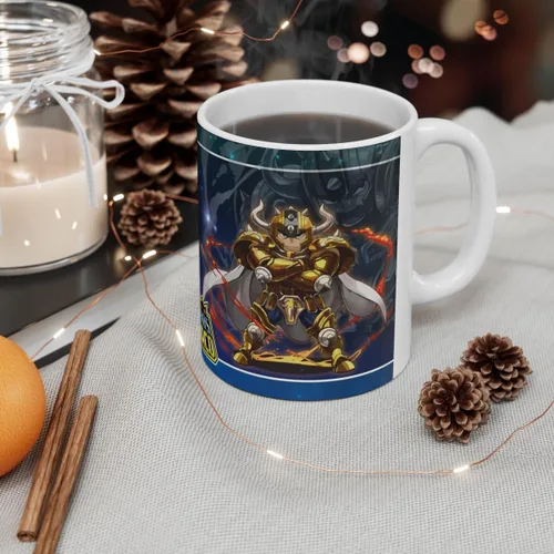 Vista 3 de Tauro, Los Caballeros del Zodiaco, Taza Ceramig 11 Oz