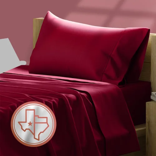Vista 52 de TEXAS LINEN CO. Juego de 2 sábanas de algodón egipcio tamaño individual, colección Texan Talkin' de lujo, serie 600, sábanas de algodón egipcio