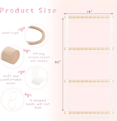 Vista 2 de POVETIRE Soporte para diadema organizador de bandas para la cabeza para niñas, diademas de bebé, accesorios para el cabello, organizador