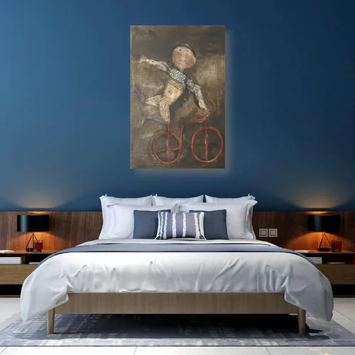 Vista 3 de Graciela Rodo Boulanger The Red Bicycle - Póster de pinturas infantiles para niños, póster de lienzo estético para pared, decoración moderna, 12 x