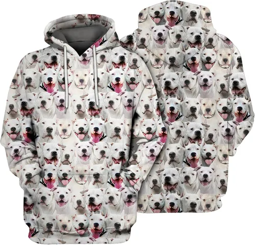 Vista 2 de DOGSOCUTE.COM Sudadera con capucha con estampado 3D de cara de perro, capa interior de forro polar cepillado, unisex con estampado 3D