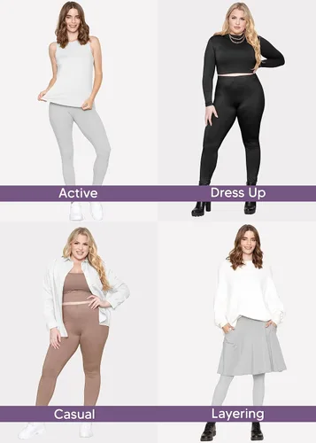 Vista 5 de STRETCH IS COMFORT - Leggings a la rodilla para mujer, elásticos, de algodón y elastano, tallas XS - 7X de adulto