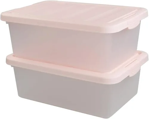 Vista 10 de Caja de almacenamiento de plástico de 14 cuartos de galón, contenedor de almacenamiento transparente con tapa, 2 paquetes