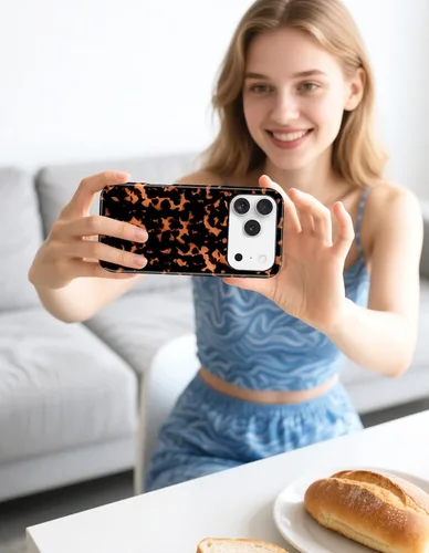 Vista 403 de Jusy Funda compatible con MagSafe con estampado de caparazón de tortuga marrón para iPhone 7/8/SE, cubierta protectora de TPU suave magnética