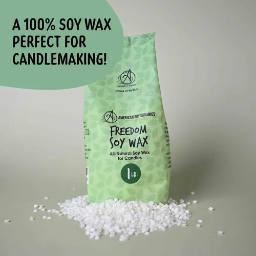 Vista 4 de American Soy Organics - Cuentas de cera de soja Freedom de 1 libra para hacer velas - Cuentas de cera para microondas - Suministros prémium