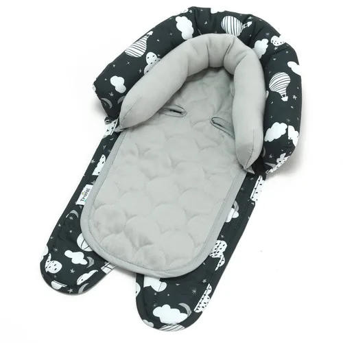 Vista 10 de GoldBug - Soporte para la cabeza de asiento de coche 2 en 1 para bebés y niños pequeños + fundas para correa - Flecha
