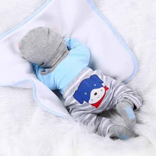 Vista 6 de iCradle Muñeca realista de 18 pulgadas y 17.7 in Reborn Baby Doll de silicona suave para niños de 3 años en adelante