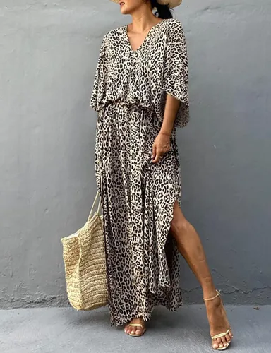 Vista 6 de Bsubseach - Vestido tipo camisa de talla extragrande para mujer, salida de baño holgada con botones para playa