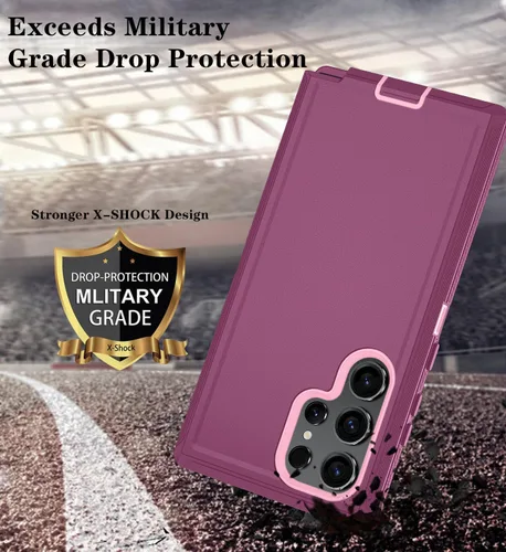 Vista 55 de ONOLA Funda compatible con Samsung Galaxy S24 Ultra con protector de pantalla HD, resistente a los golpes y a las caídas, funda de 3 capas