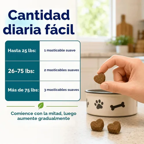 Vista 6 de Probióticos masticables suaves para perros con 160 mg de enzimas de calabaza y papaya – 90 unidades – Soporte intestinal 4 en 1 para comodidad