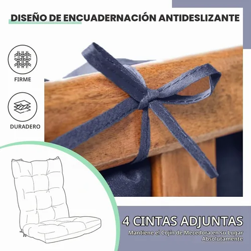 Vista 7 de 2 Pack Cojines para Silla Mecedora Tumbona Sun Lounge Chaise Cojines para Patio Colchón para Exteriores Sillón Reclinable Interior Exterior Borgoña