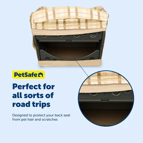 Vista 7 de PetSafe Solvit Asiento de seguridad para perros, grande, Deluxe, Marrón topo Rigid Frame, No Tools, Quilted Liner and Pillow, Machine Washable
