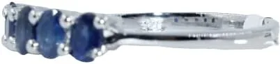 Vista 5 de Anillos de declaración para mujer y niña, banda de zafiro de plata 3.642 x 0.118in