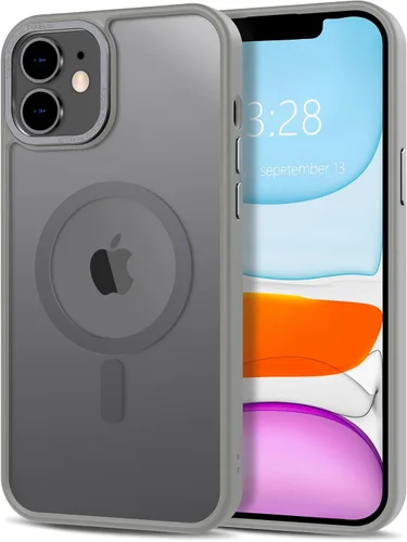 Vista 99 de Anuck - Funda magnética para iPhone 11 compatible con MagSafe, carcasa trasera mate translúcida dura, borde de TPU, delgada, resistente a impactos