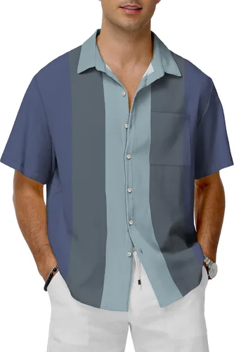 Vista 19 de KYKU Hawaiian Shirt for Men: Tropical Summer Beach Short Sleeve Button Down Shirt with Pocket