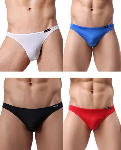 Vista 2 de WINDAY Bikinis y calzoncillos transpirables de seda de hielo triángulo para hombre, D318