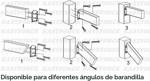 Vista 3 de 20 conectores de barandilla de cubierta para poste de madera 2x4 KF4013