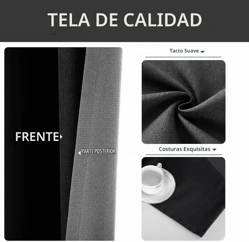 Vista 5 de Cortinas opacas 100% de lino negro para dormitorio, cortinas opacas para sala de estar, cortinas de oscurecimiento de habitación de doble capa