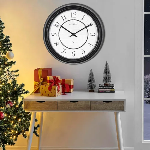 Vista 8 de CLXEAST Reloj de pared atómico iluminado/al aire libre de 14" resistente al