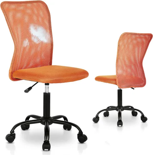 Vista 9 de Sillas de Oficina en Casa Sillas de Escritorio Pequeñas Ergonómicas Sin Brazos para Computadora Sillas Cómodas con Ruedas Silla de Tarea Silla