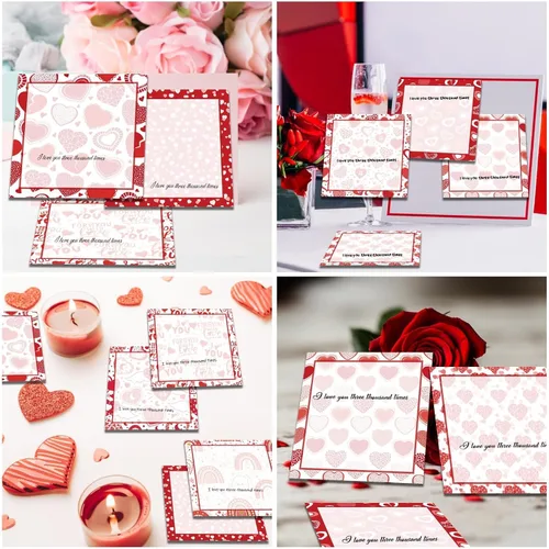 Vista 7 de 9 Piezas Notas Adhesivas de Corazón Notas Adhesivas de Corazón de San Valentín Autoadhesivas Blocs de Notas Adhesivas de San Valentín Pegajosas