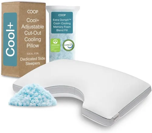 Vista 13 de Coop Home Goods Cool+ - Almohada ajustable, almohadas de espuma viscoelástica en forma de tamaño Queen Plus con gel refrescante, para espalda