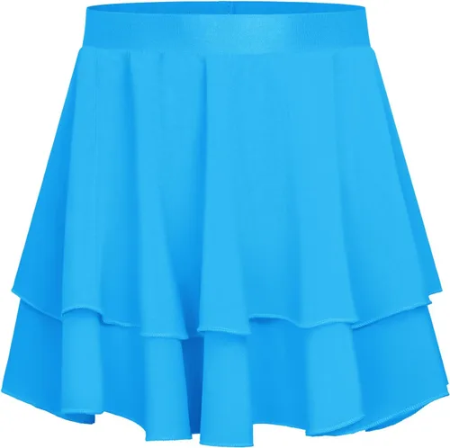 Vista 9 de Falda de Danza de Ballet para Niñas de 3 a 12 Años, Brillante, de Ponerse/Envolvente, Ropa de Danza de Gasa, Rosa, Negro, Blanco, Morado Negro