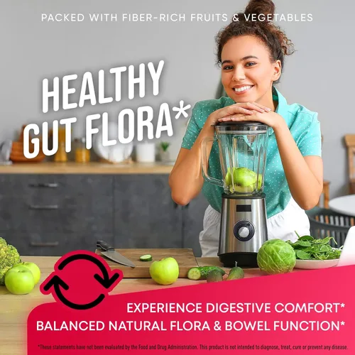 Vista 4 de Suplemento de frutas y verduras – Suplemento alto en fibra para inmunidad, intestino y energía – Super Rojos y Super Greens Suplementos con raíz