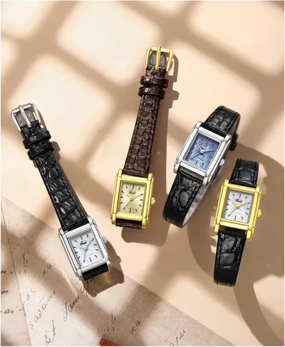 Vista 7 de Reloj de pulsera vintage rectangular de cuero para mujer, elegante reloj de pulsera de cuarzo clásico impermeable para mujer, reloj de regalo