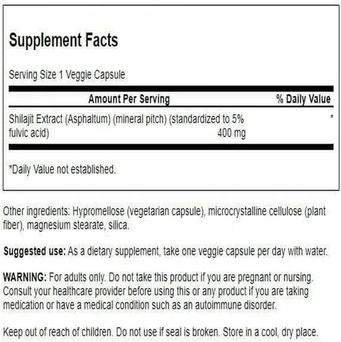 Vista 2 de Swanson Extracto de Shilajit - Suplemento de hierbas que promueve el crecimiento celular - Fórmula natural para el bienestar general