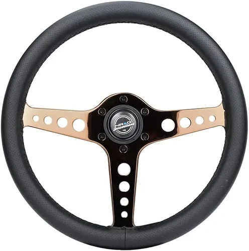 Vista 6 de NRG Innovations NRG-ST-034BC-PR - Volante ligero para juegos: Driftz- Fabricado con cuero perforado, compuestos ligeros y radios cromados negros