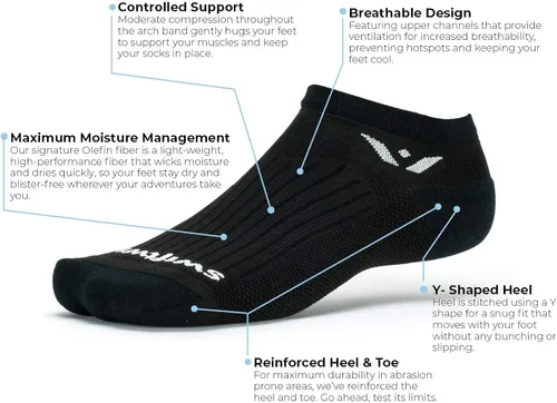 Vista 2 de Swiftwick - Performance Zero - Calcetines de golf y correr Calcetines acolchados que no se ven