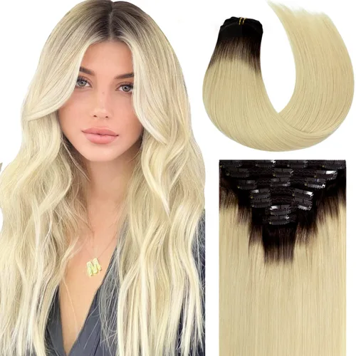 Vista 57 de Lacer Extensiones de cabello humano Remy sin costuras, color negro #1, ultra fino, doble trama de poliuretano, invisible, 7 unidades, 4.33 oz