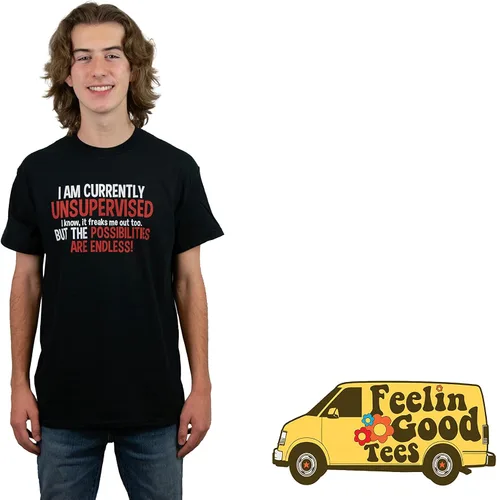 Vista 3 de Camisa divertida con texto sarcástico en inglés Currently Unsupervised