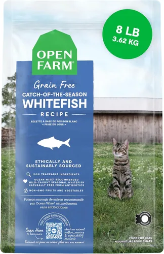 Vista 11 de Open Farm, Alimento seco para gatos sin granos, croquetas altas