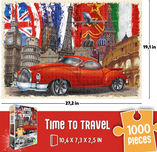 Vista 5 de RONDA Europe Classics - Rompecabezas de 1000 piezas para adultos (3 unidades) 3 iconic European landmarks, QR reference image, precision-cut