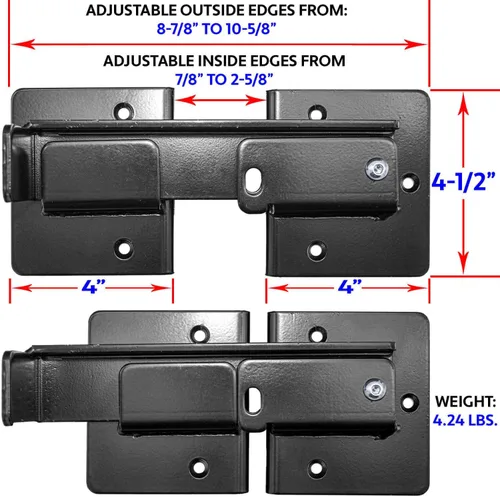 Vista 2 de Cerradura de puerta de centinela de doble puerta. Candado para mayor seguridad con recubrimiento en polvo negro y tiene herrajes. Estuche cantidad 6