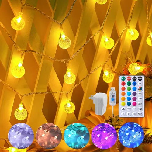 Vista 11 de Minetom Luces de Cadena de Estrellas para Dormitorio - 33 pies Luces de Cadena de Estrellas que Cambian de Color con Enchufe, con Control Remoto