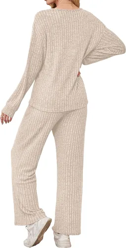 Vista 5 de Conjuntos de otoño para mujer RUMIA 2025 Conjuntos de suéter de vacaciones a juego para descanso (S-2XL)
