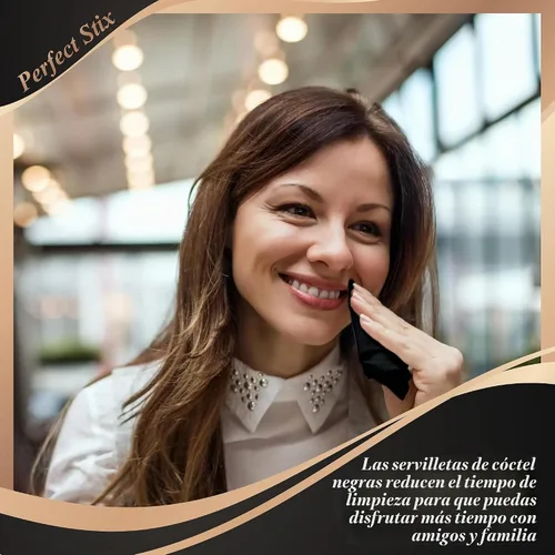 Vista 7 de Servilletas perfectas de 2 capas. 100ct servilletas de papel para cóctel. Dos capas., Negro, 100
