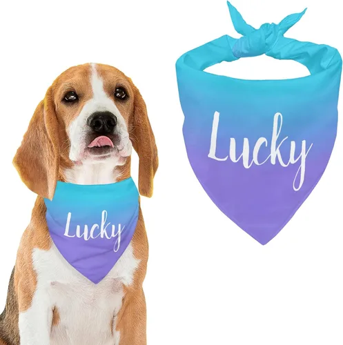 Vista 32 de Bandana personalizada para perro con nombre de poliéster, bandana personalizada para perro, triángulo, bufanda personalizada para mascotas