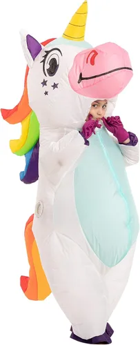 Vista 3 de Disfraz inflable unisex de cuerpo completo con diseño de unicornio para niños